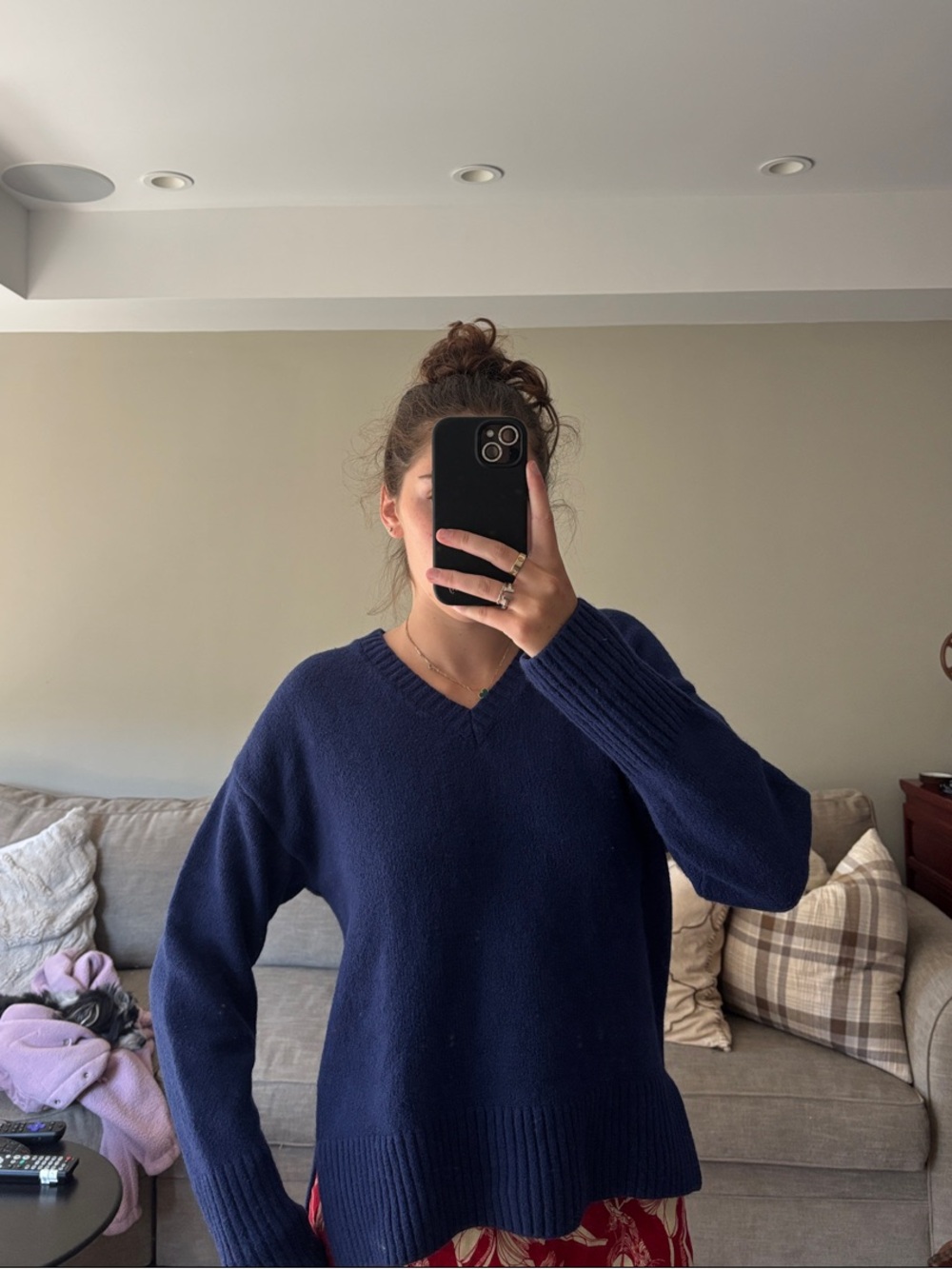 Treasure & Bond Deep Navy V-Neck Sweater
